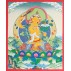 Manjushree Tibetan Thangka Painting 15.5" W x 20.5" H