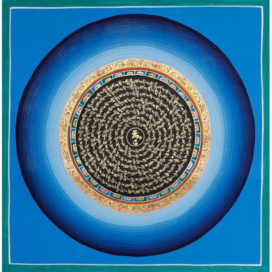 Mantra Mandala Thangka Painting 21" W x 21" H