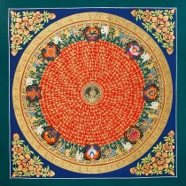 Mantra Mandala Tibetan Thangka Painting 22" W x 22" H