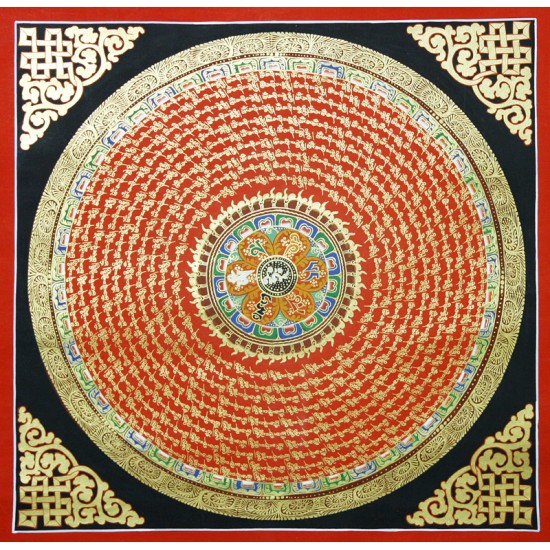 Mantra Mandala Thangka Painting 22" W x 22" H