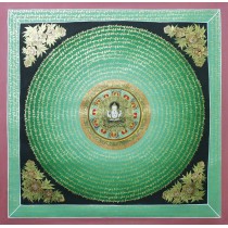 Khacheri Mantra Mandala Tibetan Thangka Painting 32" W x 32" H