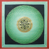Mantra Mandala Tibetan Thangka Painting  32" W x 32" H