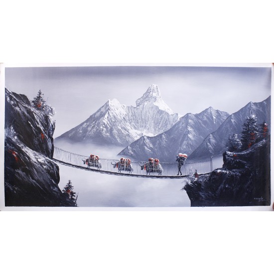 Mt. Everest Acrylic Painting 48" W x 24" H