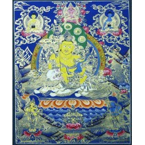 Kuber Tibetan Thangka Painting 20" W x 26.5" H