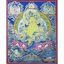Kuber Tibetan Thangka Painting 19.5" W x 26" H