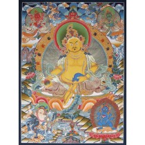Kuber Tibetan Thangka Painting 27" W x 38" H