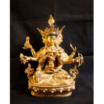 Namgyalma Full Gold Statue 7" W x 8" H