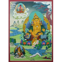 Kuber (Jambhala) Tibetan Thangka Painting 21.5" W x 29.5" H