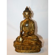 Shakyamuni Buddha Antique Copper Statue 5.5" W x 8" H