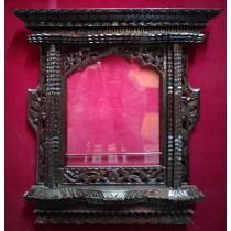 Kumari Goddess Wooden Window Photo Frame 18" W x 18" H