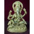Ganesh Full Gold Plated Copper Statue 2.5" W x 1.5" H