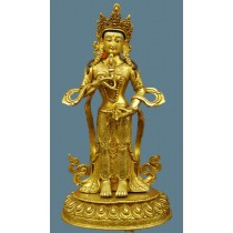 Standing Vajrastwa Gold Gilded Statue 5" W x 9" H