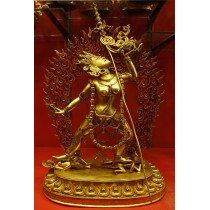 Akash Jogini Gold Gilded Statue 14" W x 24" H