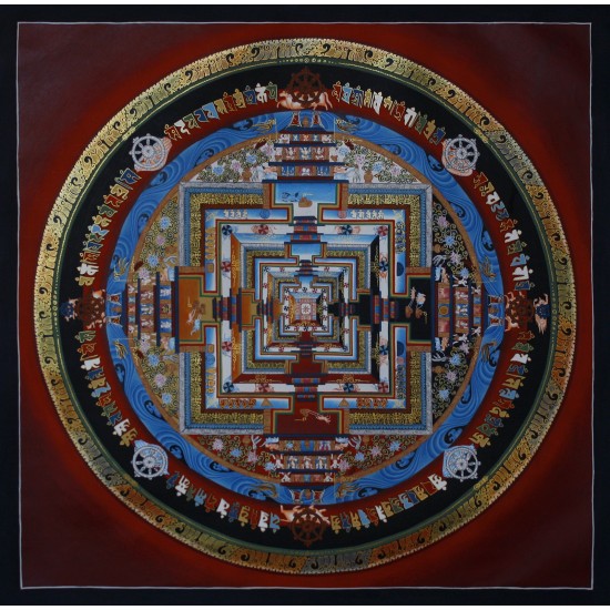 Kaalchakra Mandala Tibetan Thangka Painting 22" W x 22" H