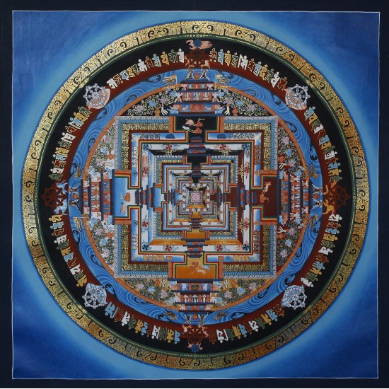 Kaalchakra Mandala Tibetan Thangka Painting 22" W x 22" H