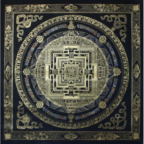 Kaalchakra Mandala Tibetan Thangka Painting 43" W x 43" H