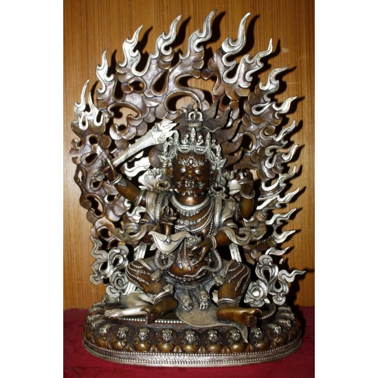 Mahankal Copper Oxidized Statue 12" W x 16" H 