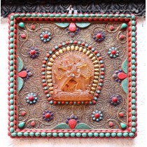 Chakrasamvara Wooden Mandala 12" W x 12" H