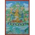Manjushree Tibetan Thangka Painting 20" W x 26" H