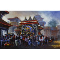 Kaalbhairav Acrylic Painting 24" W x 36" H