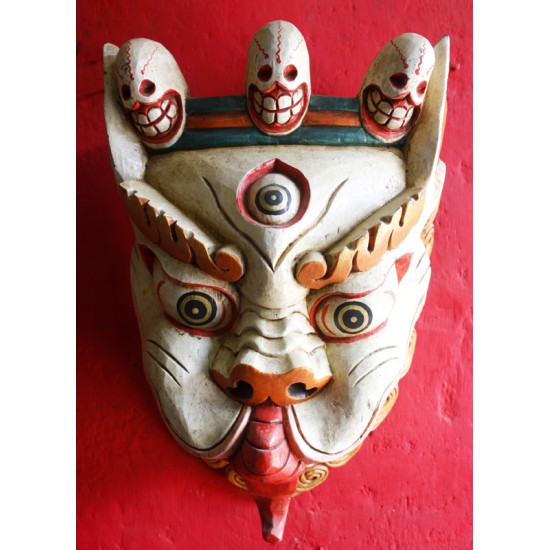 Lion Face Wooden Mask 12" W x 17" H