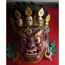 Medium Bhairav Wooden Mask 20" W x 25" H