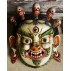 White Wooden Bhairav Mask 19" W x 20" H
