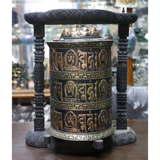 Tibetan Prayer Wheel 13" W x 15" H
