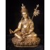 Guru Padmasambhava Full Gold Gilded Copper Statue 9.5" W x 13.5" H