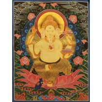 Ganesh Thangka Painting 46 cm W x 63 cm H