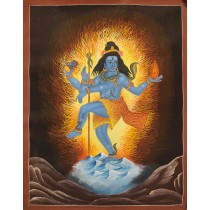 Shiva Mahadev Thangka Painting 44 cm W x 60 cm H