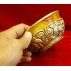 Tibetan Calendar Animals Carved Amber Offering Cup 11.5 cm W x 8 cm H x 7 cm D 