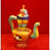 Amber Stone Tibetan Tea Pot 6" W x 7.5" H x 2" D