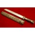 Tibetan Knife Dragon and 8 Auspicious Sign Carved 2" W x 16.5" H