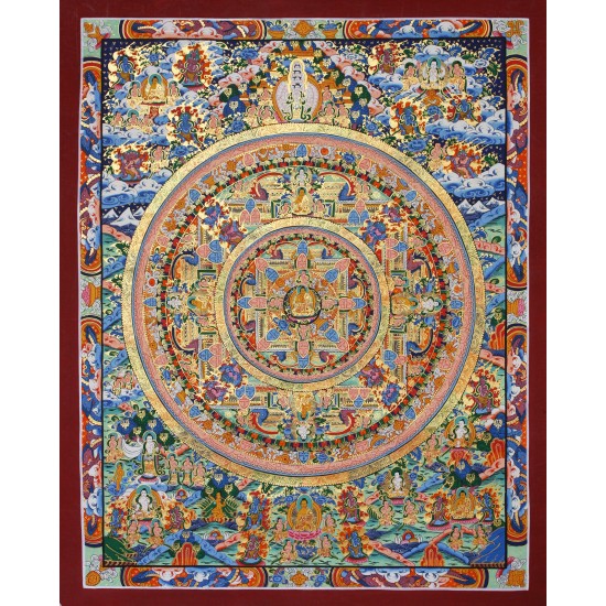 Mandala Tibetan Thangka Painting 20" W x 25" H