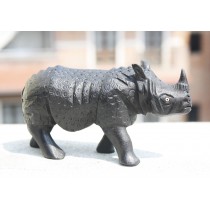 Wooden Rhino 5.5" W x 3" H