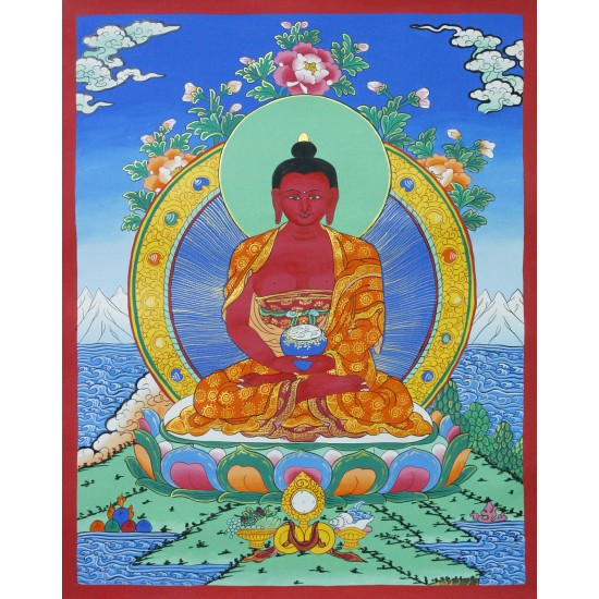 Amitabha Buddha Tibetan Thangka Painting 20" W x 26" H