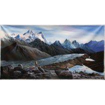 Everest Range Mountain Painting 35" W x 71" H