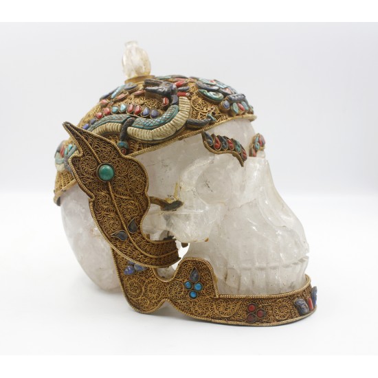 Crystal Skull Statue 8.5" W x 8" H 