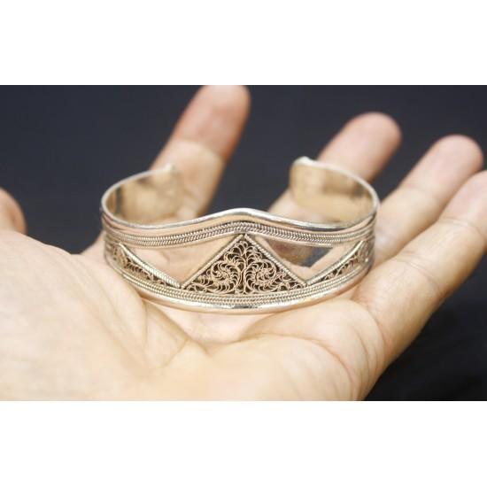 Silver Half Filigree Bracelet 