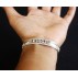 Traditional Healing Mantra (OM MANE PADME HUM) Silver Bracelet