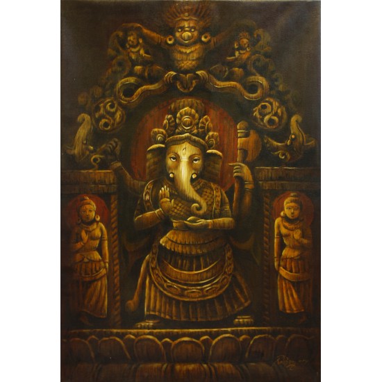 Ganesh Acrylic Painting 36" W x 24" H