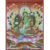 Green Tara Tibetan Thangka Painting 21.5" W x 27" H