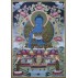 Medicine Buddha Tibetan Thangka Painting 24" W x 34" H