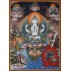 Khacheri Tibetan Thangka Painting 30" W x 41" H