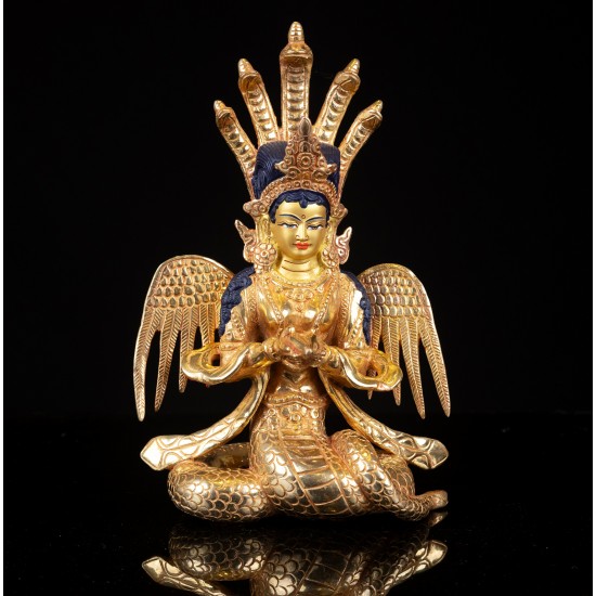 Naga kanya Full Gold Plated Statue 10 cm W x 23 cm H x 15 cm B