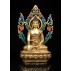 Shakyamuni Buddha Full Gold Gilded Statue 18.5 cm W x 27 cm H x 10 cm B