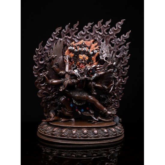 Vajrakilaya Shakti Copper Oxidized Statue 23.5 cm W x 31 cm H x 13 cm B