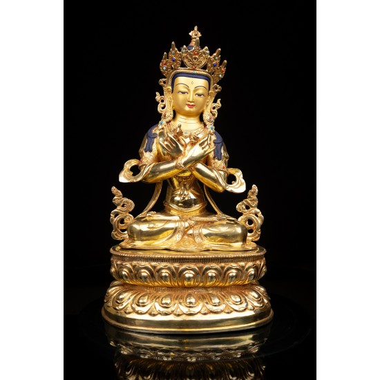 Vajradhara Full Gold Gilded Statue 21.5 cm W x 35 cm H x 18 cm B