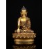 Shakyamuni Buddha Antiqued Gold Gilded Copper Statue 15 cm W x 20 cm H x 10 cm B